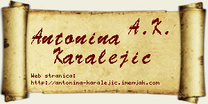 Antonina Karalejić vizit kartica